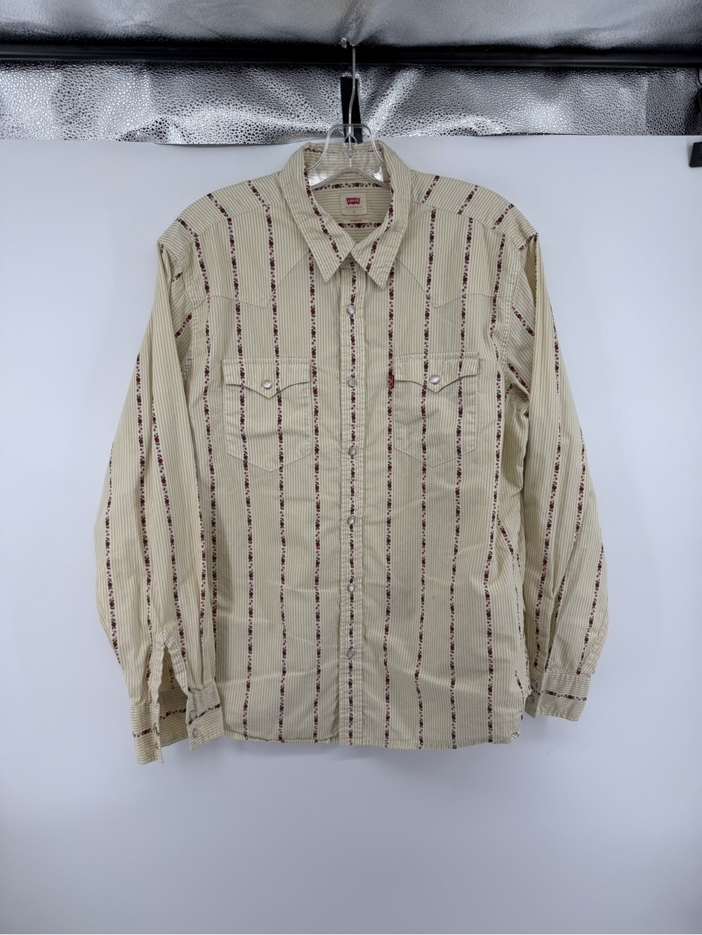 Levi's Westerncore Cowboy Core Boho Floral Striped Pearl Snap Western Shirt SzL